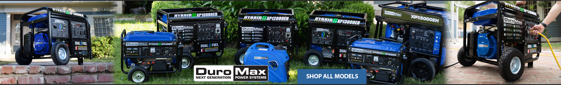 DuroMax Black Friday Sale Banner. Right of Center are three portable generators with prices. Right text reads: Offer Runs 10/15-12/05. Left Text Reads: DuroMax Black Friday Sale. Save up to $1,300 Off Our Best Generators.