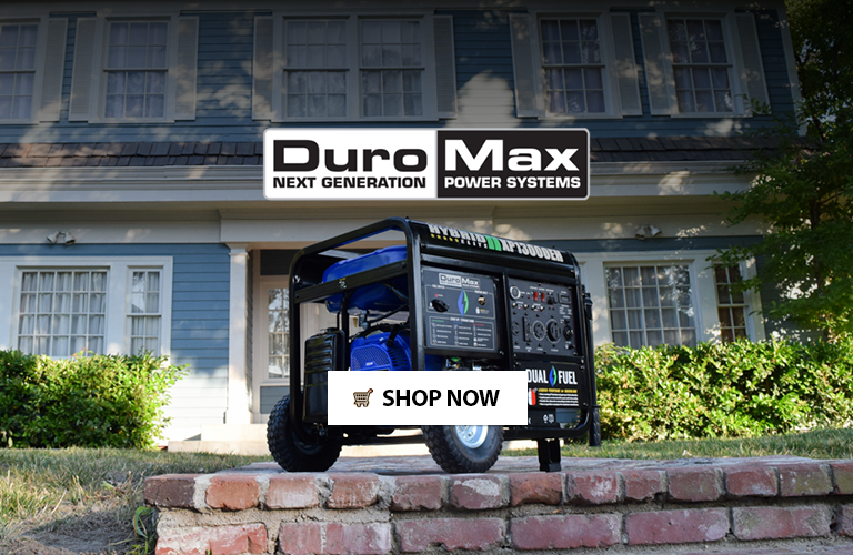 DuroMax Black Friday Sale Banner. Right of Center are three portable generators with prices. Right text reads: Offer Runs 10/15-12/05. Left Text Reads: DuroMax Black Friday Sale. Save up to $1,300 Off Our Best Generators.